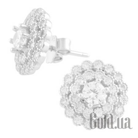 Серьги-гвоздики Серебряные серьги с куб. циркониями