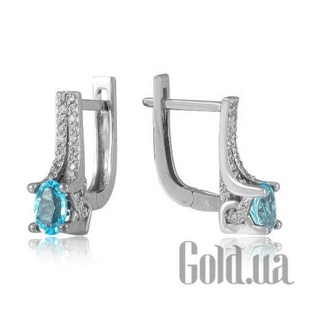 Серьги Золотые серьги с топазами и куб. циркониями
