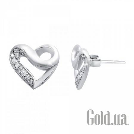 Серьги-гвоздики Серебряные серьги с куб. циркониями