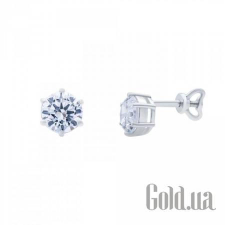 Серьги-гвоздики Серебряные серьги с куб. циркониями