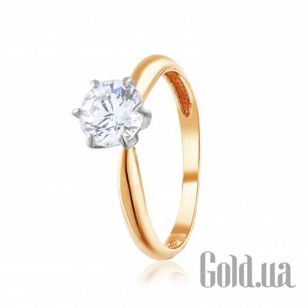 Кольцо Золотое кольцо с цирконием Swarovski Zirconia, 16.5