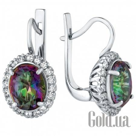 Серьги JF Серебряные серьги с куб. циркониями