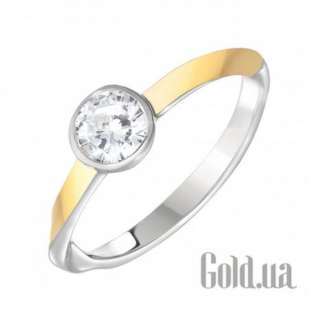 Кольцо Серебряное кольцо с куб. цирконием в позолоте, 16