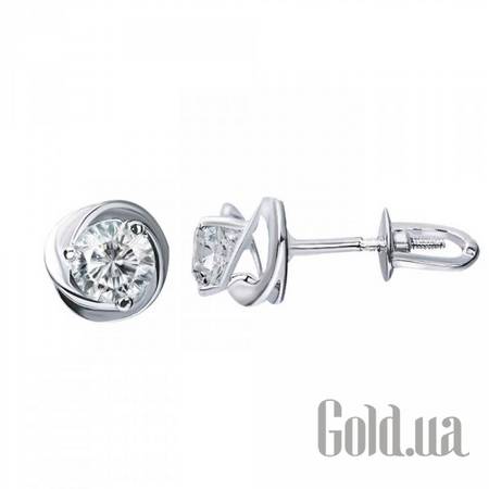 Серьги-гвоздики Серебряные серьги с куб. циркониями