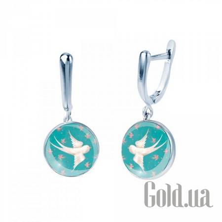 Серьги с подвесками Серебряные серьги 