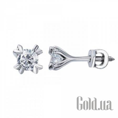Серьги-гвоздики Серебряные серьги с куб. циркониями