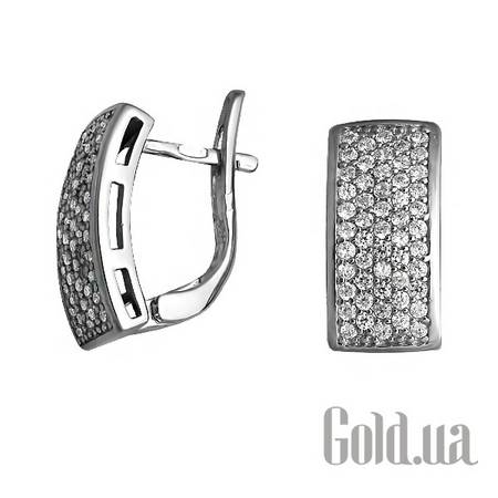 Серьги Серебряные серьги с куб. циркониями