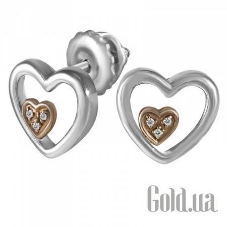 Серьги-гвоздики Золотые серьги с бриллиантами