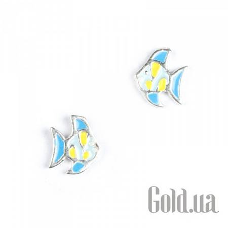 Детские серьги Серебряные серьги с эмалью