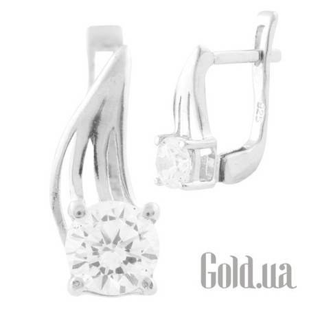 Серьги Fresh Jewelry Серебряные серьги с куб. циркониями