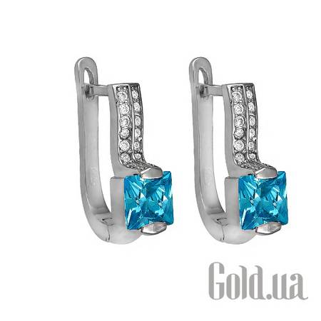 Серьги Серебряные серьги с куб. циркониями