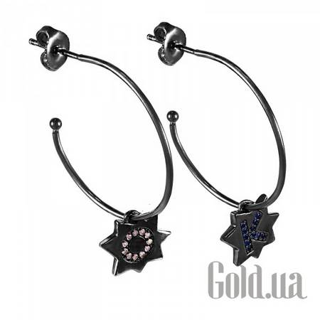 Серьги с подвесками Серебряные серьги с куб. циркониями