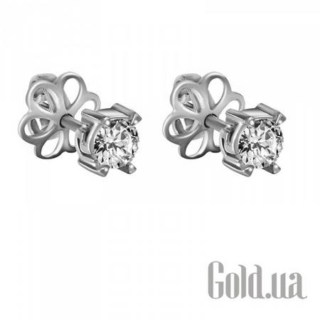 Серьги-гвоздики Платиновые серьги с бриллиантами по 0,25 карат