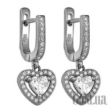 Серьги с подвесками Серебряные серьги с куб. циркониями