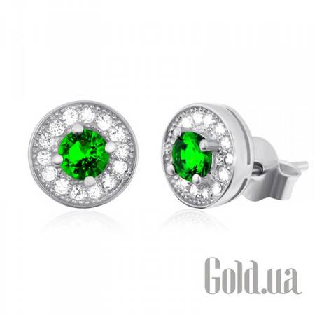 Серьги-гвоздики Серебряные серьги с куб. циркониями