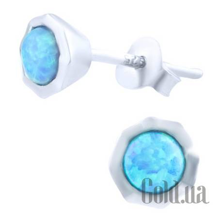 Серьги-гвоздики Серебряные серьги с опалами