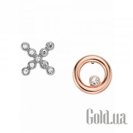 Пусеты (гвоздики) Стальные серьги с куб. циркониями в позолоте
