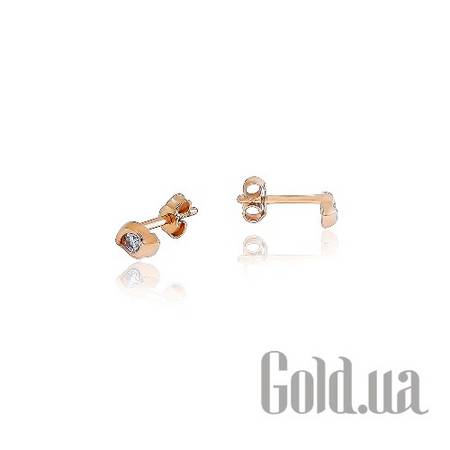 Серьги-гвоздики Золотые серьги с куб. циркониями