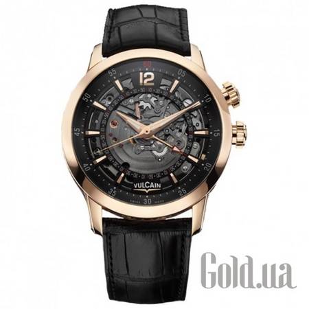 Швейцарские часы Anniversary Heart Pink Gold black skeleton dial 180528.179L/BK