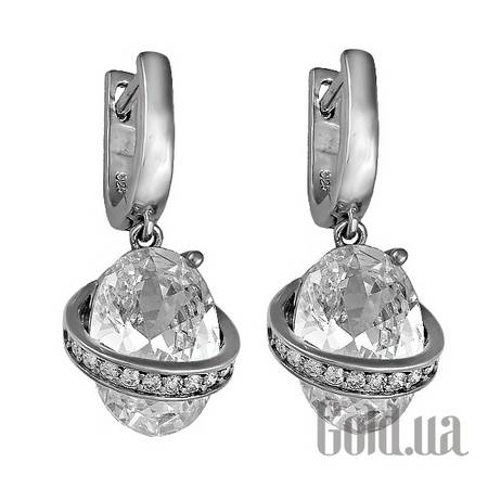 Серьги с подвесками Серебряные серьги с куб. циркониями