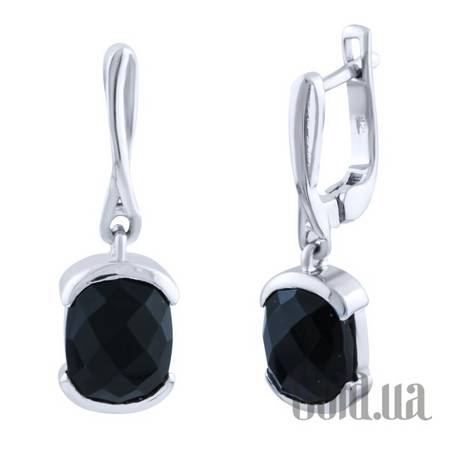Серьги с подвесками Серебряные серьги с ониксами