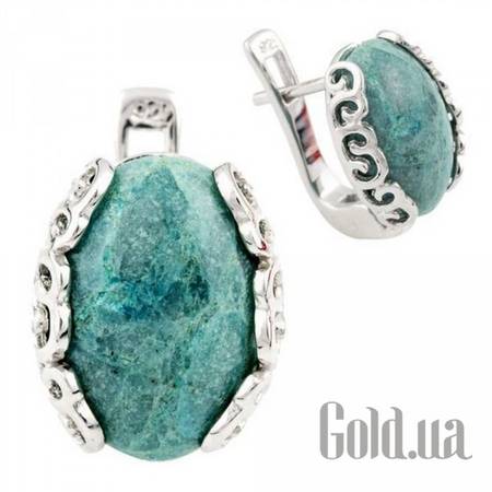 Серьги Серебряные серьги с амазонитами
