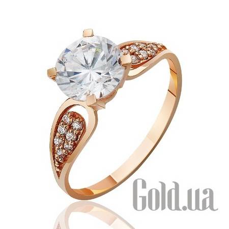 Кольцо Золотое кольцо с куб. циркониями, 17.5