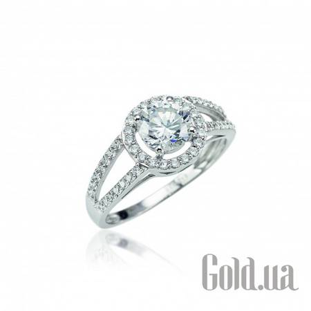 Кольцо Серебряное кольцо с куб. циркониями, 17