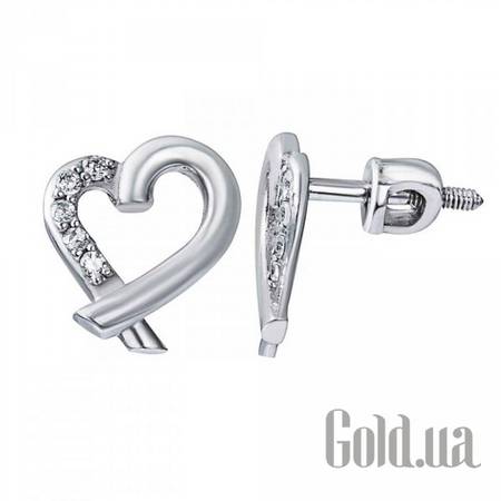 Серьги-гвоздики Серебряные серьги с куб. циркониями