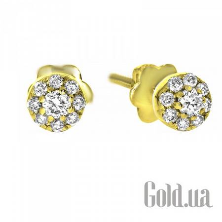 Серьги-гвоздики Золотые серьги с бриллиантами