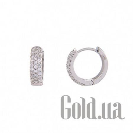 Серьги-кольца Серебряные серьги с куб. циркониями