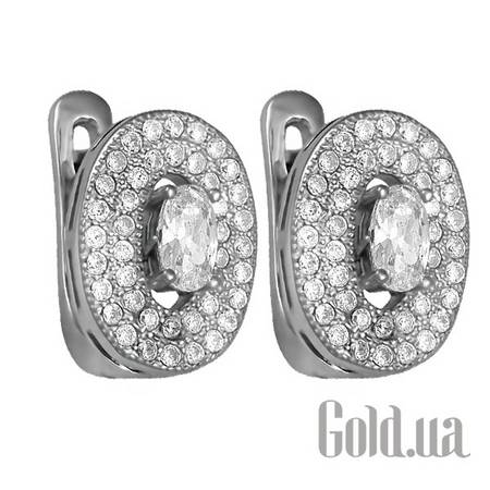 Серьги Серебряные серьги с куб. циркониями