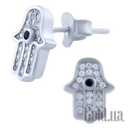 Серьги-гвоздики Серебряные серьги с куб. циркониями