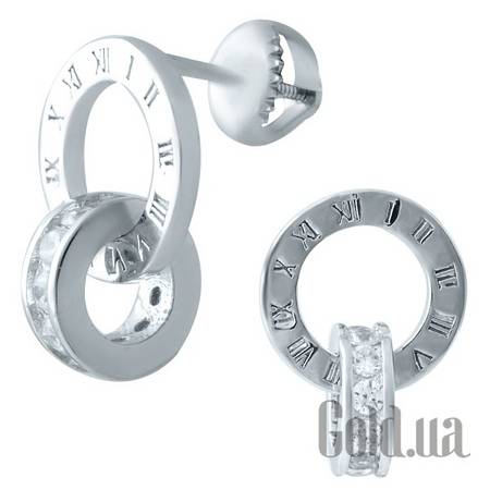 Серьги с подвесками Серебряные серьги с куб. циркониями