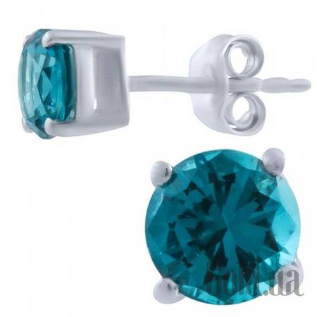 Серьги-гвоздики Серебряные серьги с топазами