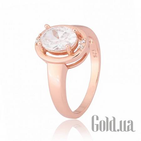 Кольцо Серебряное кольцо с куб. циркониями в позолоте, 17