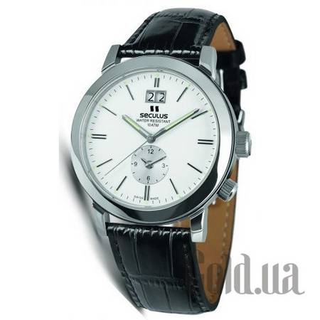 Швейцарские часы 9537.1.620 white, ss, black leather