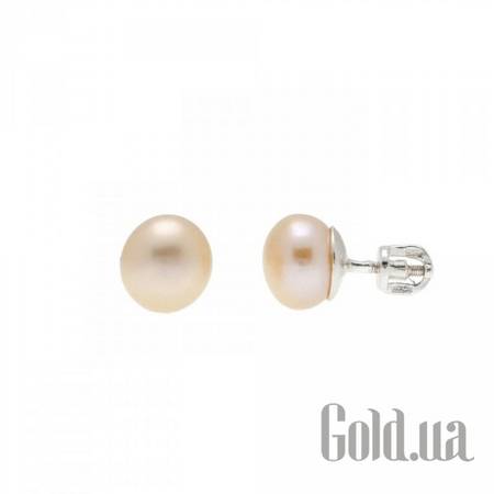 Серьги-гвоздики Серебряные серьги с жемчугом