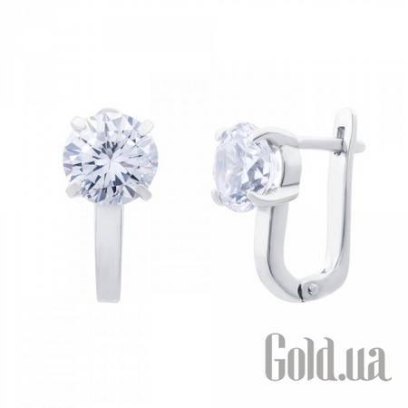 Серьги Серебряные серьги с куб. циркониями