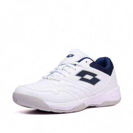 Кроссовки мужские Lotto COURT LOGO XVIII  ALL WHITE/NAVY BLUE 213605/1E6