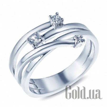Женские кольца Женское серебряное кольцо с куб. циркониями, 17