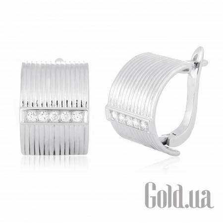 Серьги Серебряные серьги  с куб. циркониями