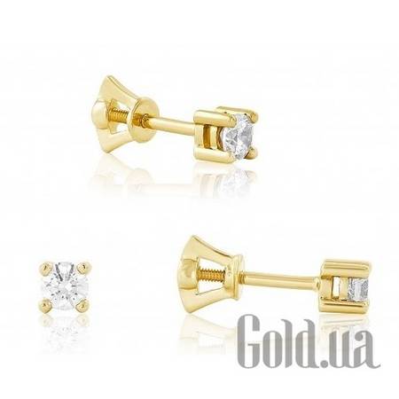 Серьги-гвоздики Золотые серьги с циркониями Swarovski Zirconia