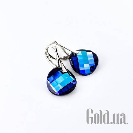 Серьги Серебряные серьги с кристаллами Swarovski