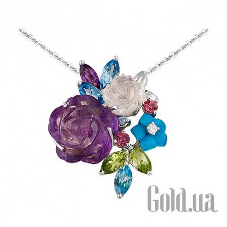 Колье Золотое колье с бриллиантами и полудрагоценными камнями