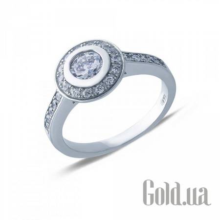 Кольцо Серебряное кольцо с куб. циркониями, 17