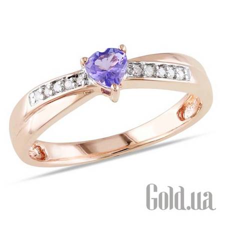 Кольцо Ice Серебряное кольцо с бриллиантами и танзанитом, 18.5