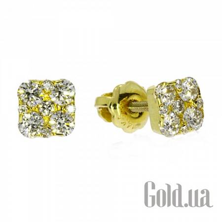 Серьги-гвоздики Золотые серьги с бриллиантами