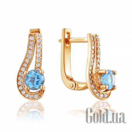 Серьги Золотые серьги с топазами и куб. циркониями