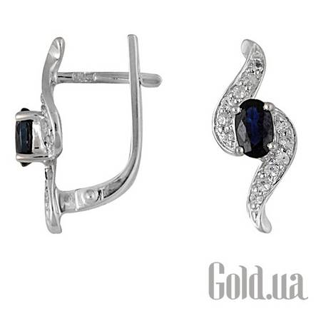 Серьги Золотые серьги с сапфирами